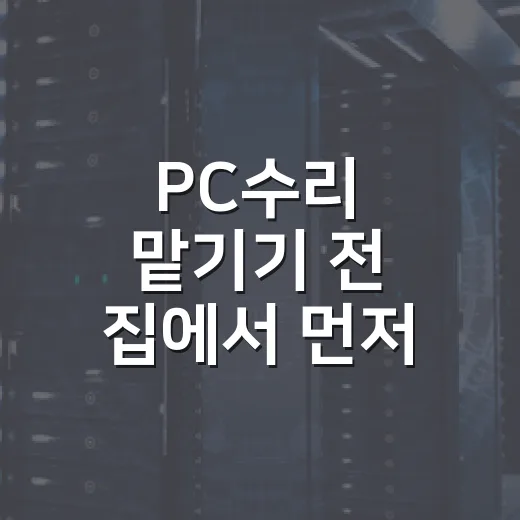 PC수리 맡기기 전 집에서 먼저 확인하는 방법 - 요약