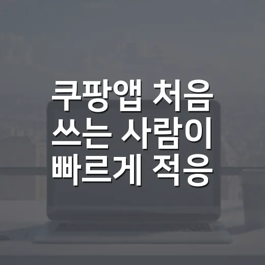 쿠팡앱 처음 쓰는 사람이 빠르게 적응하는 방법 - 요약