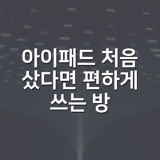 아이패드 처음 샀다면 편하게 쓰는 방법 - 요약