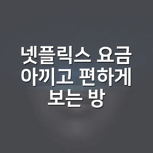 넷플릭스 요금 아끼고 편하게 보는 방법 - 요약