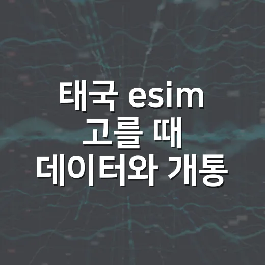 태국 esim 고를 때 데이터와 개통 시점 확인하는 방법 - 요약