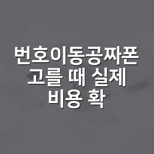 번호이동공짜폰 고를 때 실제 비용 확인하는 방법 - 요약