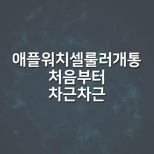 애플워치셀룰러개통 처음부터 차근차근 하는 방법 - 요약