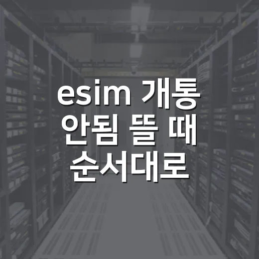 esim 개통 안됨 뜰 때 순서대로 확인하는 방법 - 요약