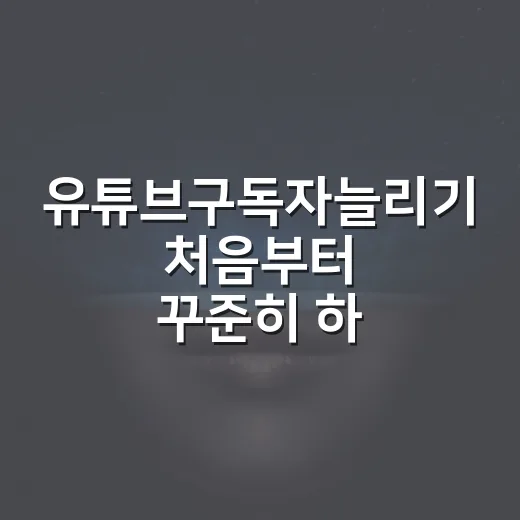 유튜브구독자늘리기 처음부터 꾸준히 하는 방법 - 요약