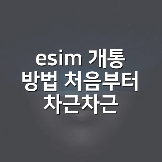 esim 개통 방법 처음부터 차근차근 따라하기 - 요약