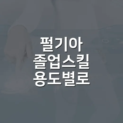 펄기아 졸업스킬 용도별로 맞추는 방법 - 요약