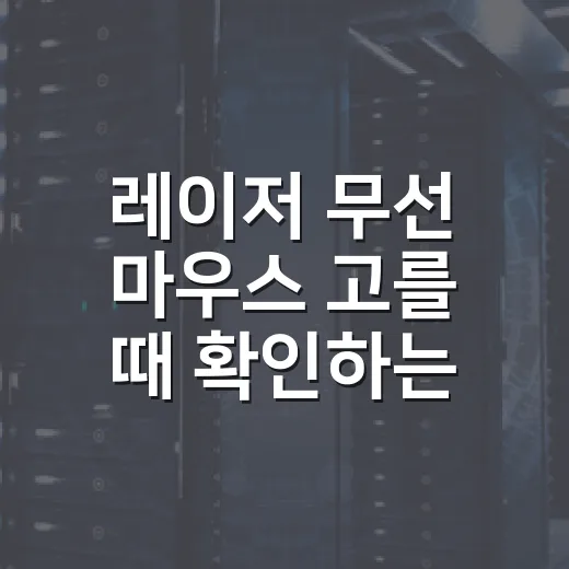 레이저 무선 마우스 고를 때 확인하는 방법 - 요약