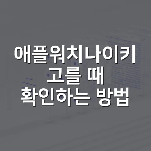 애플워치나이키 고를 때 확인하는 방법 - 요약
