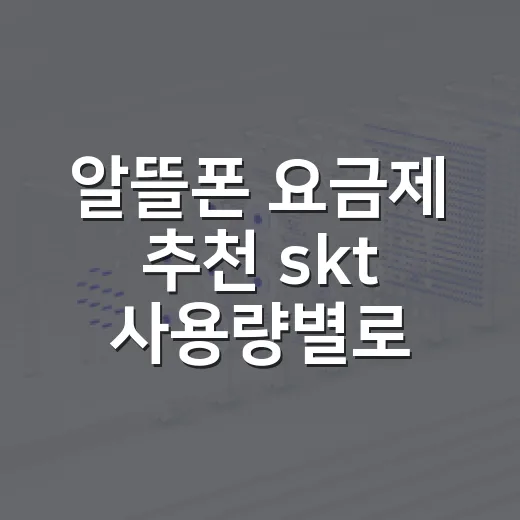 알뜰폰 요금제 추천 skt 사용량별로 고르는 방법 - 요약