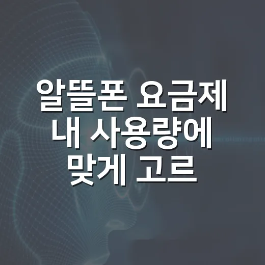 알뜰폰 요금제 내 사용량에 맞게 고르는 방법 - 요약
