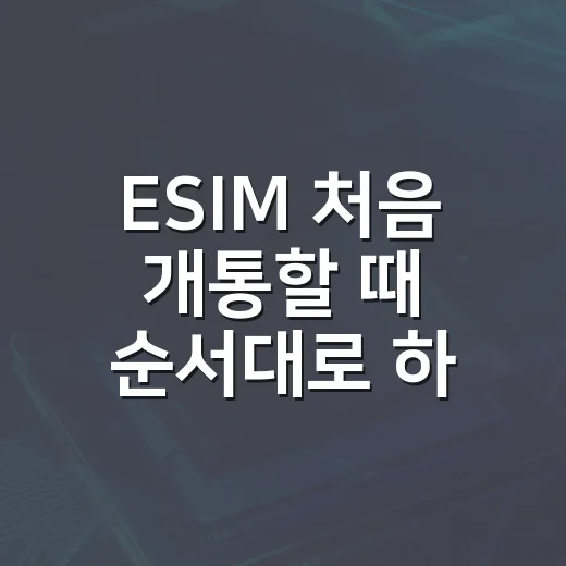 ESIM 처음 개통할 때 순서대로 하는 방법 - 요약