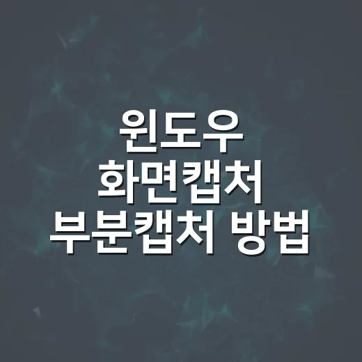 윈도우 화면캡처 부분캡처 방법 쉽게 익히기 - 요약