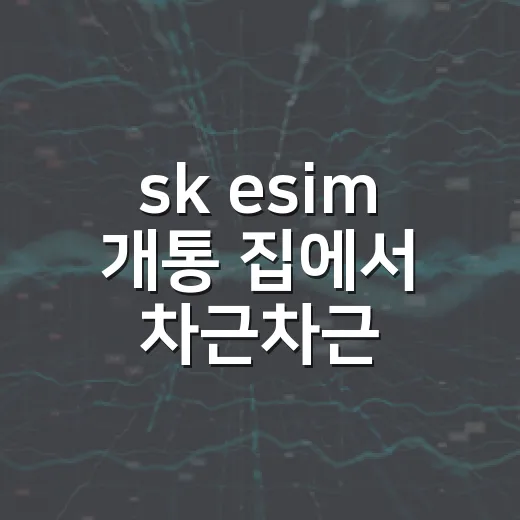 sk esim 개통 집에서 차근차근 하는 방법 - 요약