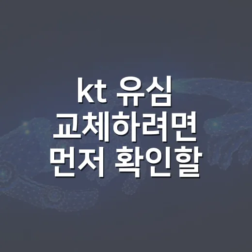 kt 유심 교체하려면 먼저 확인할 것들 - 요약