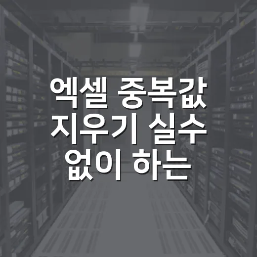 엑셀 중복값 지우기 실수 없이 하는 방법 - 요약