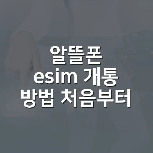 알뜰폰 esim 개통 방법 처음부터 차근차근 - 요약