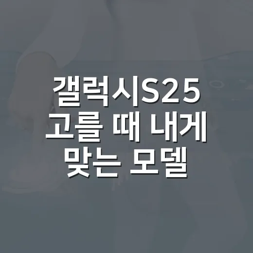 갤럭시S25 고를 때 내게 맞는 모델 찾는 방법 - 요약