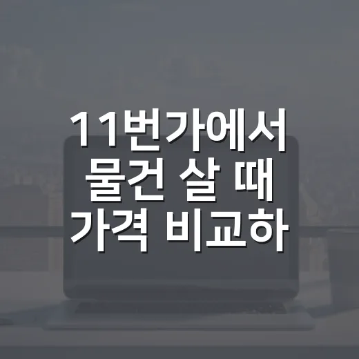 11번가에서 물건 살 때 가격 비교하는 방법 - 요약