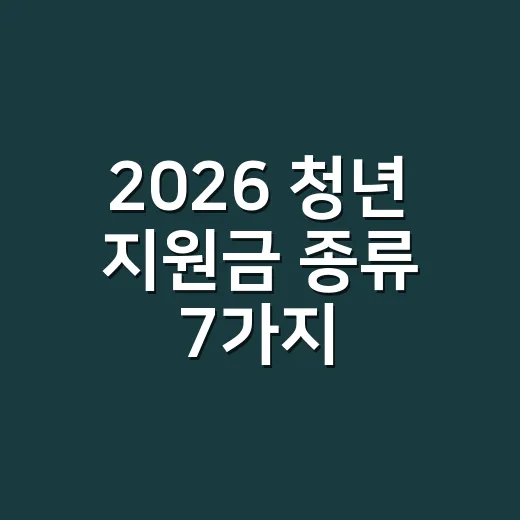 2026 청년 지원금 종류 7가지, 신청 전 탈락 조건부터 확인하세요 - 요약