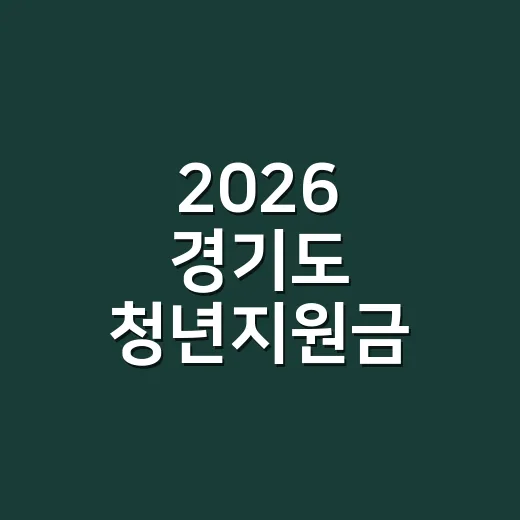 2026 경기도 청년지원금 4가지, 신청 전 탈락 조건부터 보는 체크리스트 - 요약