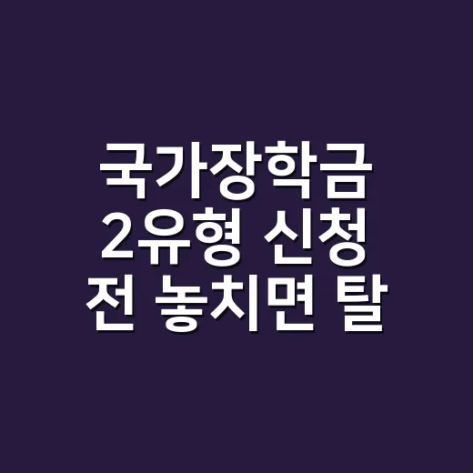 국가장학금 2유형 신청 전 놓치면 탈락하는 5가지 조건 - 요약