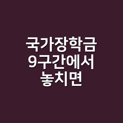 국가장학금 9구간에서 놓치면 탈락하는 5가지 조건 - 요약