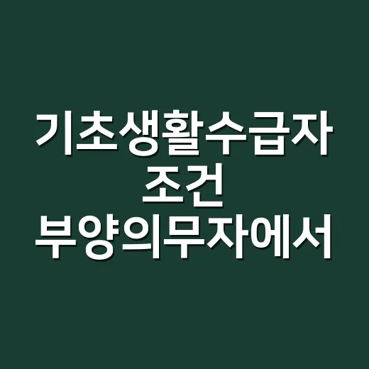 기초생활수급자 조건 부양의무자에서 많이 탈락하는 5가지 기준 - 요약