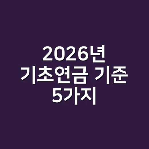 2026년 기초연금 기준 5가지, 소득·재산에서 많이 탈락합니다 - 요약