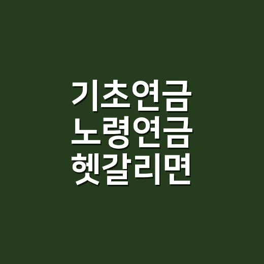 기초연금 노령연금 헷갈리면 탈락하는 5가지 기준 - 요약