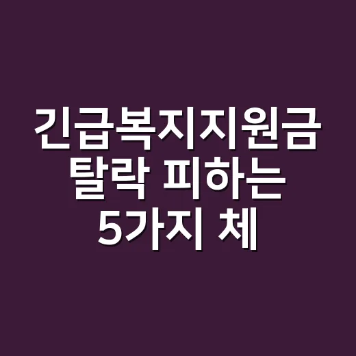 긴급복지지원금 탈락 피하는 5가지 체크포인트 - 요약