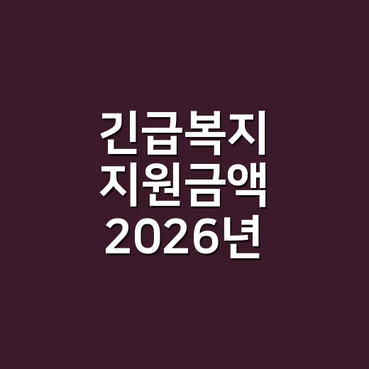 긴급복지 지원금액 2026년 기준으로 꼭 확인할 5가지 - 요약