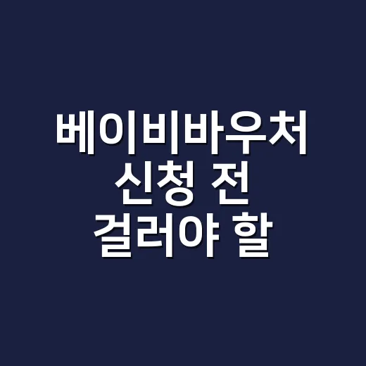 베이비바우처 신청 전 걸러야 할 5가지 조건 - 요약