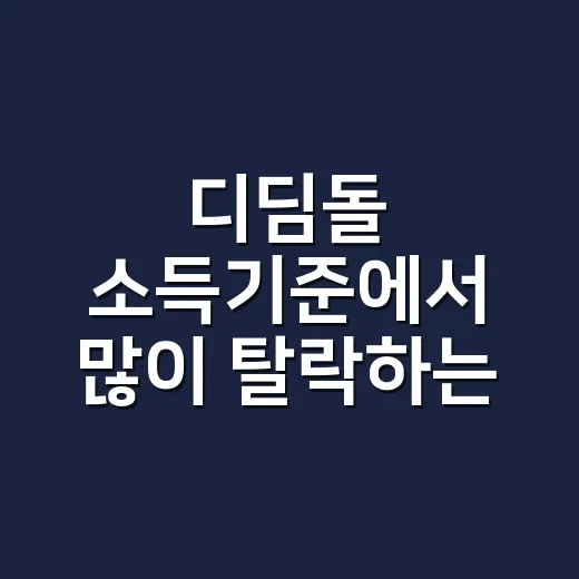 디딤돌 소득기준에서 많이 탈락하는 5가지 체크포인트 - 요약