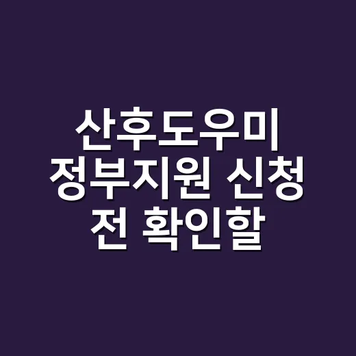 산후도우미 정부지원 신청 전 확인할 5가지 조건