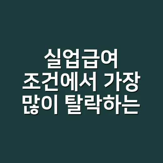실업급여 조건에서 가장 많이 탈락하는 5가지 기준 - 요약
