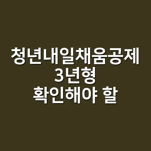 청년내일채움공제 3년형 확인해야 할 5가지: 지금 신규 신청 안 되는 이유 - 요약
