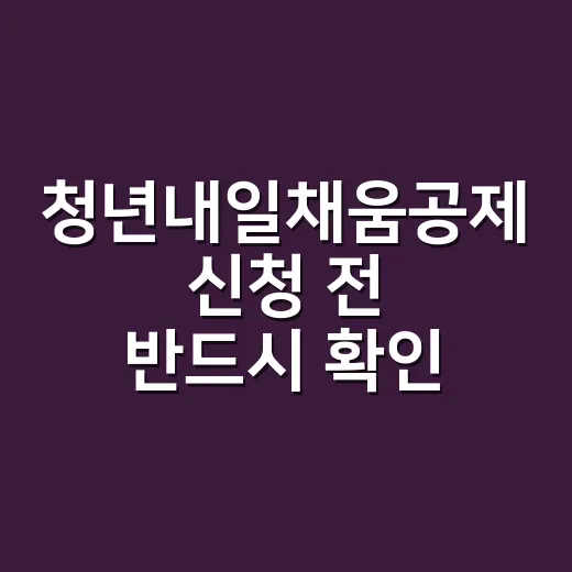 청년내일채움공제 신청 전 반드시 확인할 5가지 - 요약