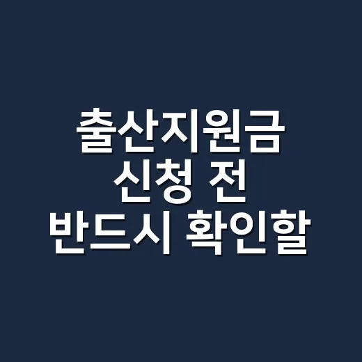 출산지원금 신청 전 반드시 확인할 5가지 기준 - 요약