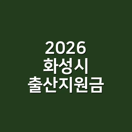 2026 화성시 출산지원금 받기 전 꼭 확인할 5가지 조건 - 요약
