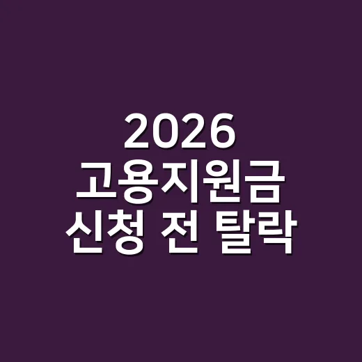 2026 고용지원금 신청 전 탈락 막는 5가지 체크포인트 - 요약