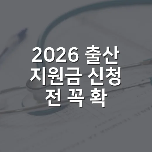 2026 출산 지원금 신청 전 꼭 확인할 5가지 조건 - 요약