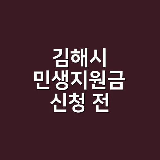 김해시 민생지원금 신청 전 확인할 5가지 조건 - 요약