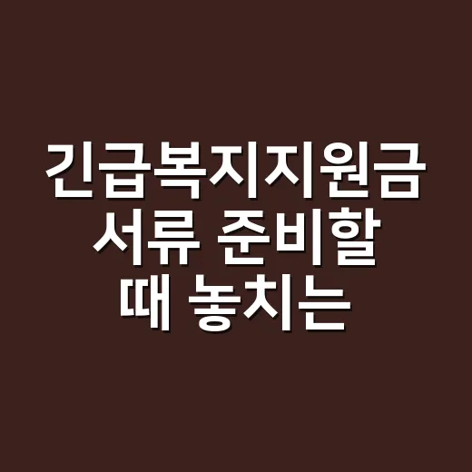 긴급복지지원금 서류 준비할 때 놓치는 5가지 - 요약