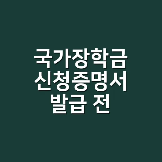 국가장학금 신청증명서 발급 전 확인할 4가지 - 요약