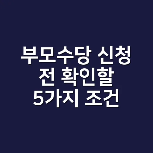 부모수당 신청 전 확인할 5가지 조건 - 요약