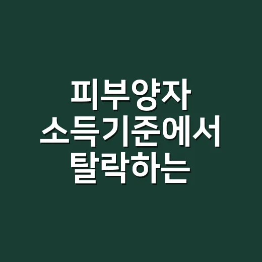 피부양자 소득기준에서 탈락하는 5가지 경우 - 요약