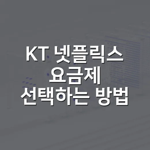 KT 넷플릭스 요금제 선택하는 방법 - 요약