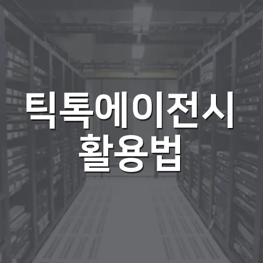 틱톡에이전시 활용법: 성공적인 마케팅을 위한 팁 - 요약