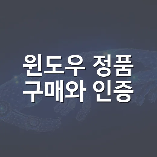 윈도우 정품 구매와 인증, 이렇게 하면 쉬워요! - 요약